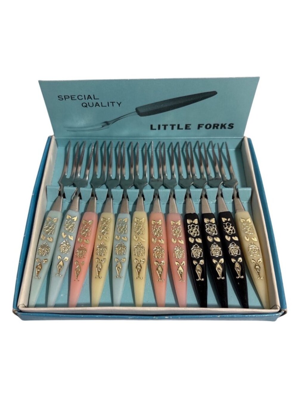 Vintage Little Forks Stainless Steel Cocktail Set Set of 12 Original Box Japan